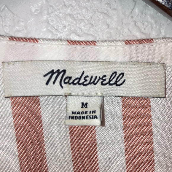 MADEWELL Studio Ruffle Hem Cecilia Stripe SZ: Medium - Picture 2 of 8
